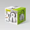 Wasserkocher Maestro MR1302 Edelstahl 2,5 L, induktionsgeeignet, Klappdeckelpfeife, schwarzer Griff