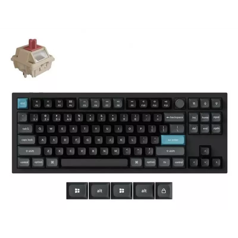 Mechanische 80% QWERTY-Tastatur Keychron Q3 Ultra 8K — Bluetooth & kabelgebunden, RGB-Hintergrundbeleuchtung, Schwarz