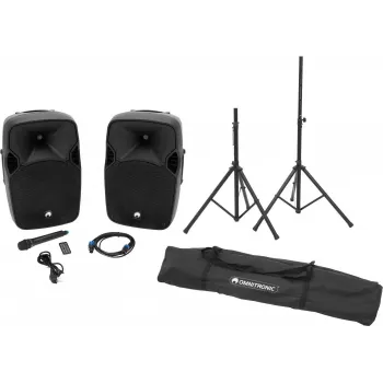 Aktivlautsprecher-Set Omnitronic XFM-212AP mit MOVE MK2 Stativ, Paar