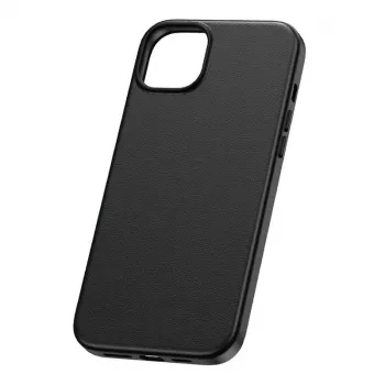 Hülle Baseus iPhone 15 Pro Max Fauxther Series Schwarz — schützende Hartschale, Finish aus Kunstleder