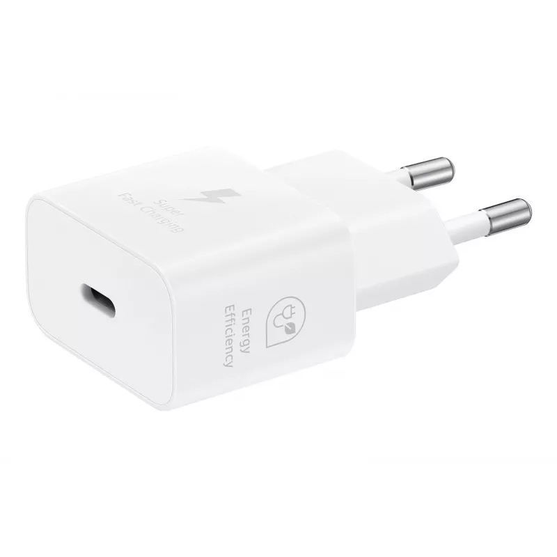 Wand-USB-C-Ladegerät Samsung EP-T2510 25W Weiß, universelles Innenbereich-Schnellladegerät mit PPS