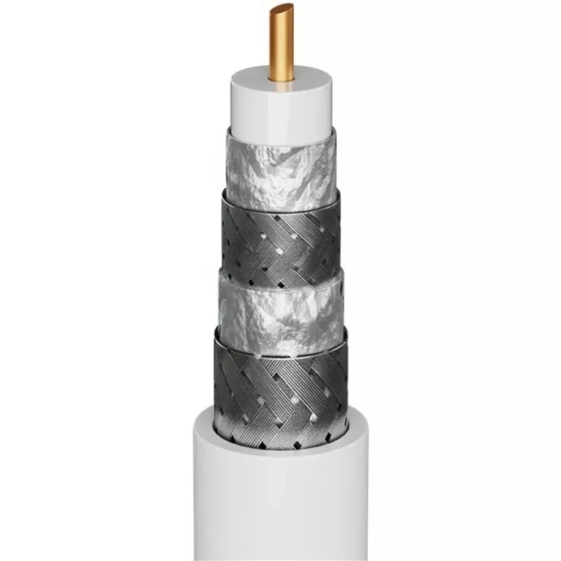 Goobay TV-Antennenkabel (135 dB Typ), 4-fach geschirmt, 2 m, Schwarz – vergoldet, Koax-Buchse > Koax-Stecker (70367)