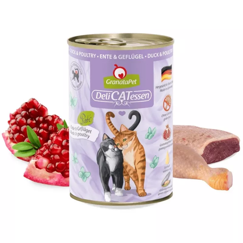GRANATAPET DeliCATessen Ente und Geflügel - Nassfutter für Katzen - 400 g