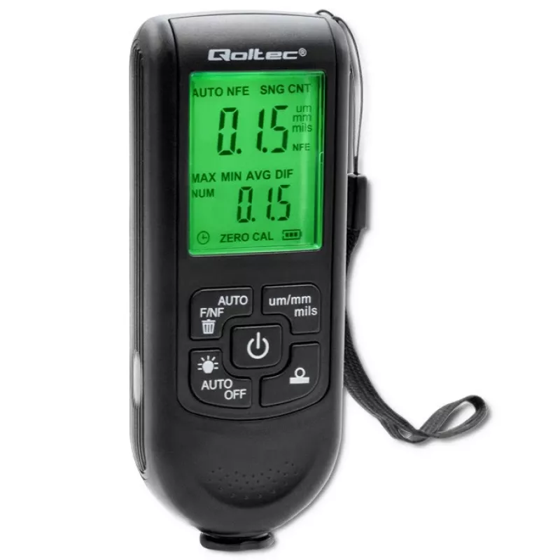 Qoltec Lackdickenmessgerät mit LCD-Display | 0~2000 µm