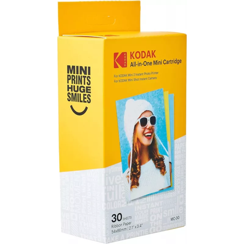 All-in-One Mini-Kartusche 30 Blatt, Kodak MC-30 — Fotopapierkartusche für Sofortdrucker, Kapazität 30 Blatt