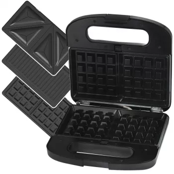 Extralink Smart Life Grill-Sandwich- & Waffelautomat SJ-37A | Grill-Toaster & Waffeleisen | 1000 W, Toaster mit 3 austauschbaren Platten