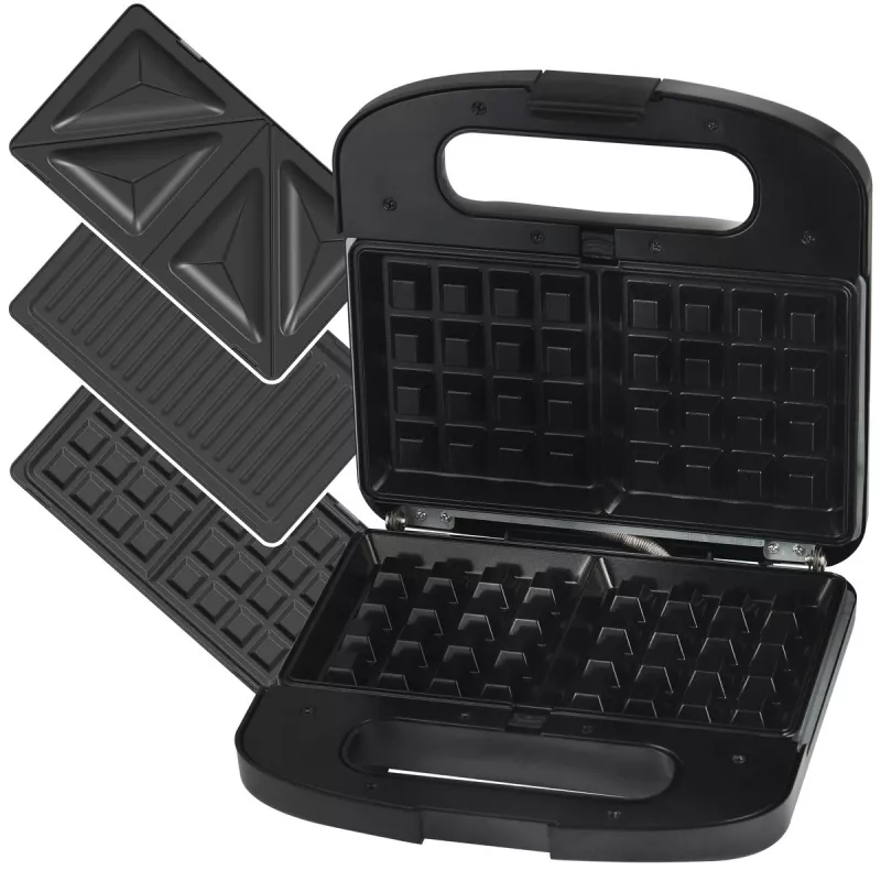 Extralink Smart Life Grill-Sandwich- & Waffelautomat SJ-37A | Grill-Toaster & Waffeleisen | 1000 W, Toaster mit 3 austauschbaren Platten