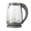 Adler | Wasserkocher | AD 1286 | Standard | 2200 W | 2 L | Kunststoff/Glas | 360° drehbare Basis | Grau/Transparent