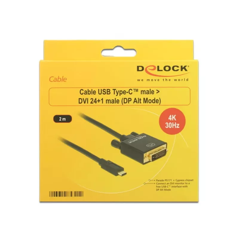 USB-C auf DVI Adapter DeLOCK 85321 2m