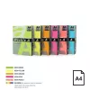 Color Neon Papier Double A, 75g, A4, 500 Blatt, Rainbow 4, 5 Neonfarben