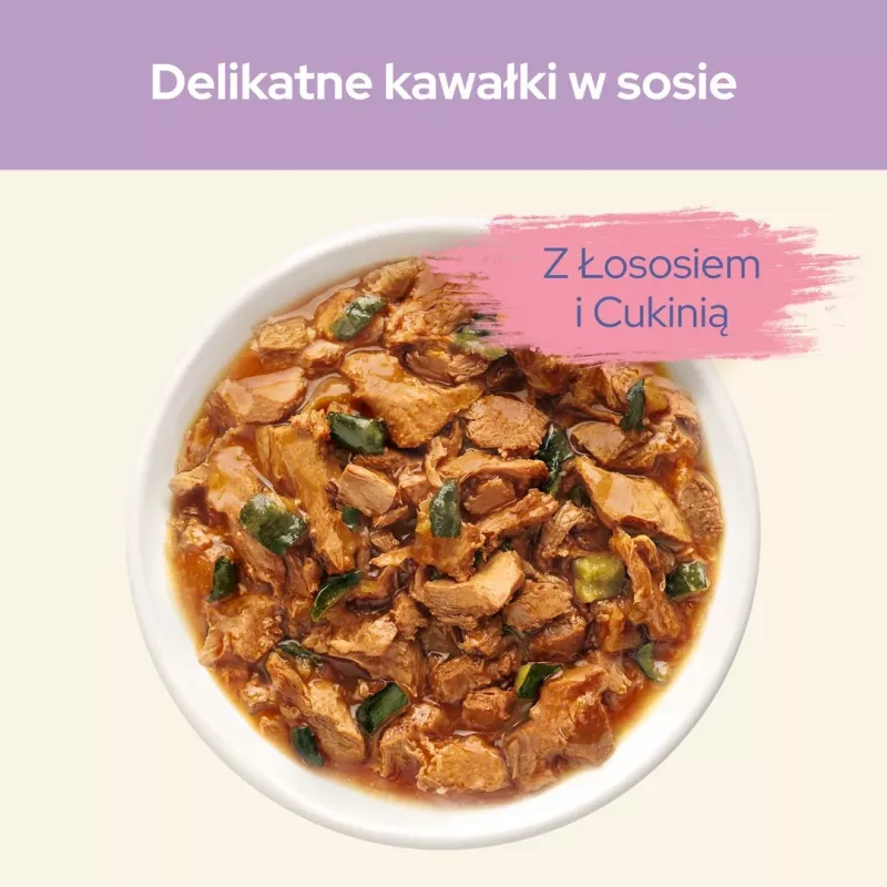 Purina Cat Chow Sensitive Gig mit Lachs und Zucchini in Sauce - Nassfutter für Katzen - 85 g