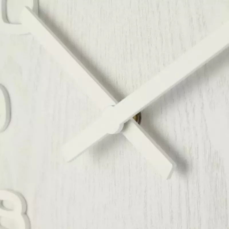 NeXtime 3096WI - Wanduhr - Quarzuhr - Rund - Weiß - Holz - Holz