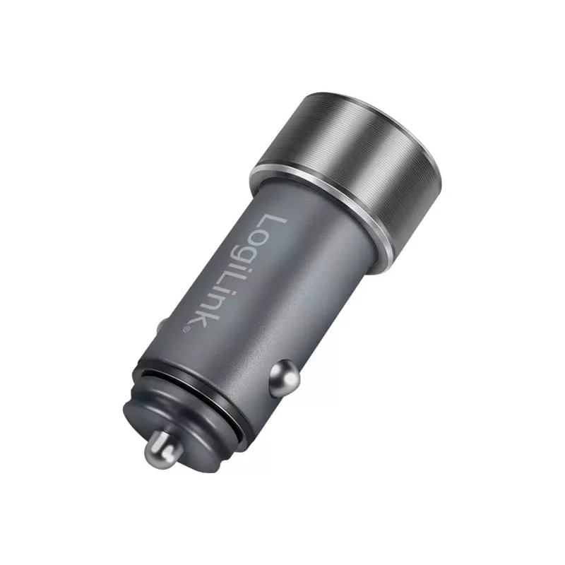 LogiLink Auto-Netzteil – 36 Watt – 3 A – PD 3.0, QC 3.0 – 2 Ausgangsports (USB, 24-poliger USB-C)