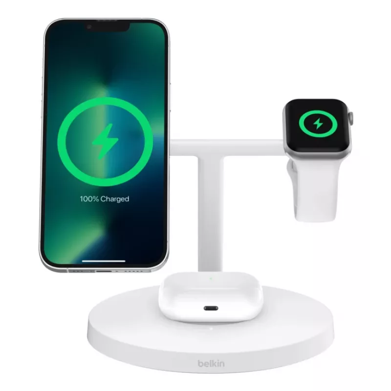 Belkin BoostCharge Pro Kopfhörer, Smartphone, Smartwatch Weiß USB Kabelloses Laden Schnellladen Innenbereich