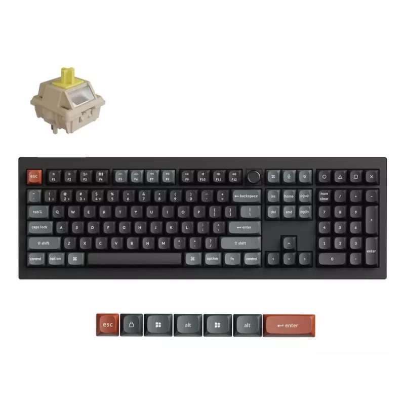 Mechanische Tastatur Keychron V6 Ultra 8K – Full-Size 100% QWERTY, Bluetooth, RGB, Schwarz