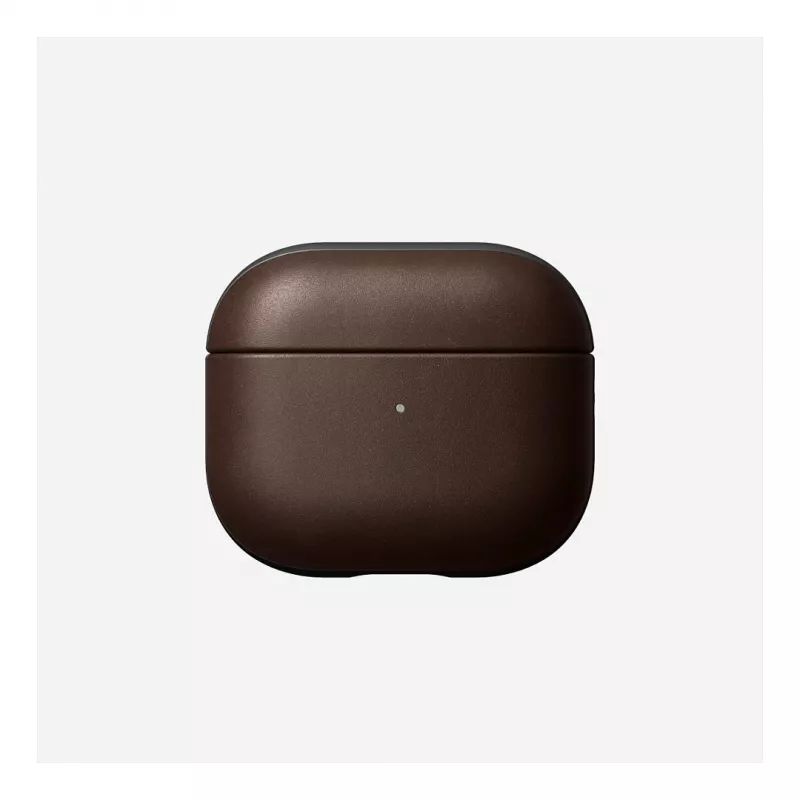 Leder-AirPods-Hülle Nomad V3 Rustic Brown — schützende Lederabdeckung für das AirPods-Ladecase