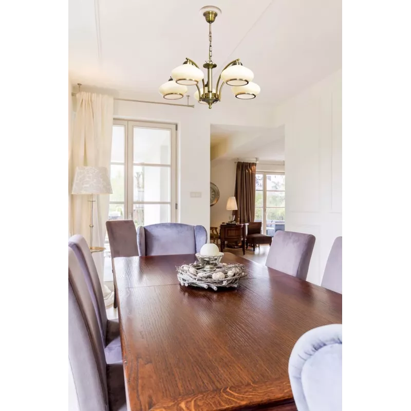 Activejet Classic Decken-Kronleuchter-Pendelleuchte RITA Patina 5xE27 für Wohnzimmer
