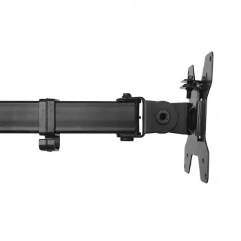 Maclean MC-967 Doppelter vertikaler Monitor-Tischhalterung Bildschirmhalter max. VESA 100x100, 13-27, 2x 9 kg, pulverbeschichtet, neigbar, drehbar, verstellbar