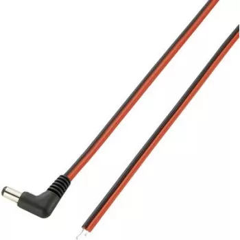 VOLTCRAFT Niedervolt-Verbindungskabel Niedervolt-Stecker - Kabel, offenes Ende 5,5 mm 2,5 mm 2 m 1 Stück (93025c179)