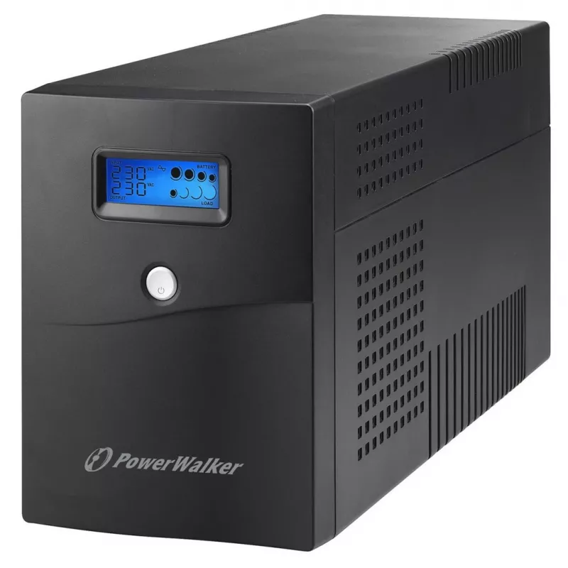 Uninterruptible Power Supply PowerWalker VI 3000 SCL — Line-Interactive UPS 3 kVA / 1800 W, 230 V, 9 Ah battery, LCD, Tower, Black