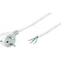Wentronic Goobay Schutzkontakt-Netzkabel abgewinkelt für individuelle Montage, 3 m, Weiß - Typ F (Typ F, CEE 7/7) > lose Kabelenden (93312)