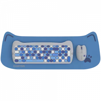 Kabelloses Tastatur- und Maus-Set CANYON HSET-W6 Kitty Edition AAA AA Blau