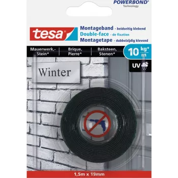 Montageband Tesa 77748 Schwarz 1,5 m — Innen- und Außenklebeband
