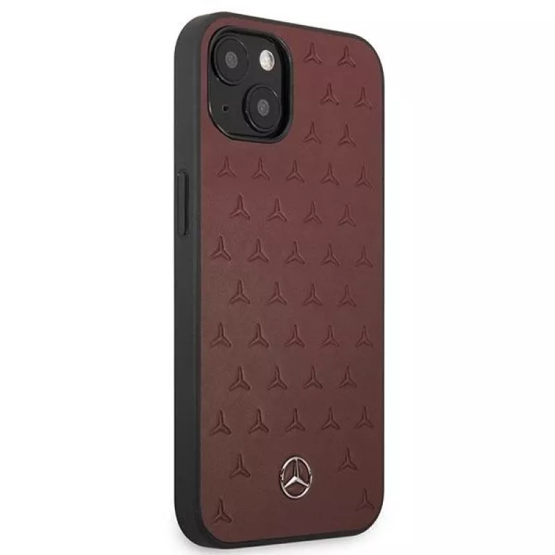 Mercedes MEHCP13SPSQRE iPhone 13 mini 5,4 Rot/rot Hartschale Leder Sternmuster
