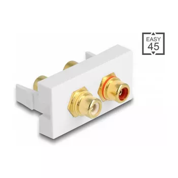 DeLOCK Easy 45 Steckdose 2 x RCA Weiß ABS