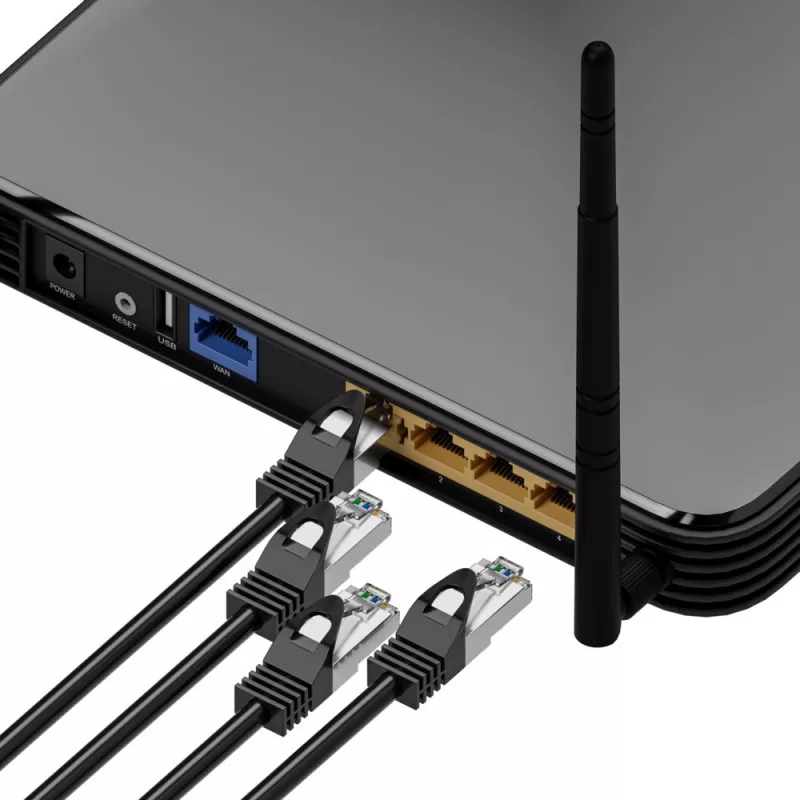 LAN-Patchkabel Extralink Cat5e FTP 5 m, Kupfer-Twisted-Pair, RJ-45–RJ-45, schwarz