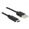 USB-Kabel DeLOCK 83600 USB 2.0 1m USB C USB A Schwarz