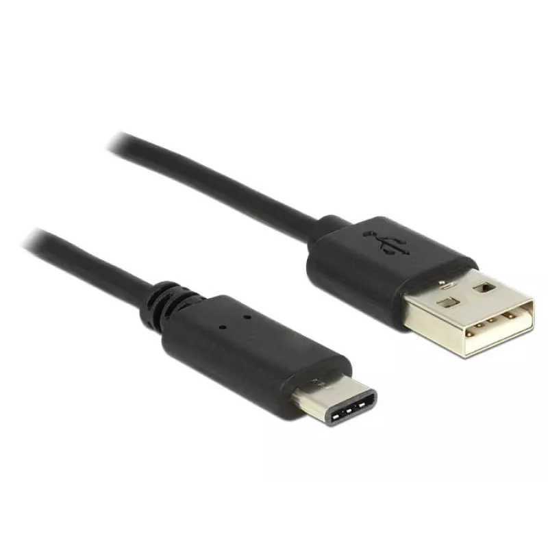 USB-Kabel DeLOCK 83600 USB 2.0 1m USB C USB A Schwarz