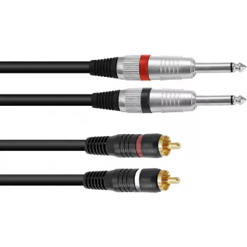 Audio-Adapterkabel Omnitronic 1,0 m – 2×3,5 mm Klinke auf 2×Cinch (Modell 30225212)