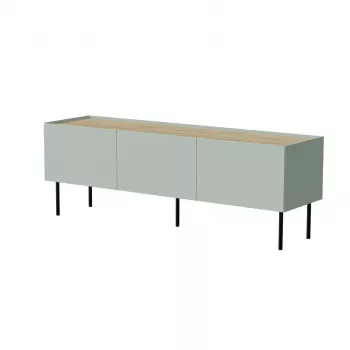 Cama FELLINI TV-Schrank 150x40x52 olivgrün + geölte Eichenplatte