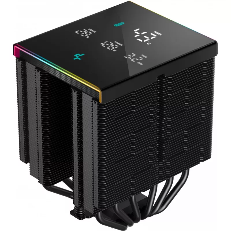 CPU-Kühler DeepCool AK620 Digital PRO — 120-mm-Lüfter, 1750 U/min, 25 dB, 12 V, geeignet für LGA1700/AM5, schwarz
