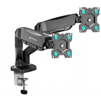 Monitor-Tischhalterung ONKRON G160-B für 2 Bildschirme, Klemme/Tischdurchführung, bis zu 32 Zoll (81,3 cm), 16 kg, VESA 75x75–100x100, schwarz