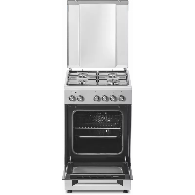 Gaskochfeld und Elektrobackofen SIMFER 5405SERGG, Edelstahl, 4 Zonen, 50 cm