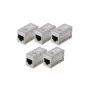 DIGITUS CAT 6 Modular-Kupplungen, geschirmt, 5 Stück, RJ-45, Goldkontakte, Silber