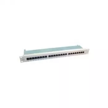 Patch Panel VALUE Kat.6 19 Zoll 24 Ports geschirmt Grau