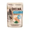 Nassfutter für Katzen SHELMA Beutel 4×85 g — Alleinfuttermittel für ausgewachsene Katzen mit Lachs, Kabeljau, Rind und Huhn