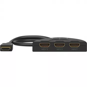 Goobay | HDMI Switch 3 zu 1 (4K @ 30 Hz) | 58487 | Schwarz | HDMI-Buchse | 3 HDMI-Buchse | 0,58 m