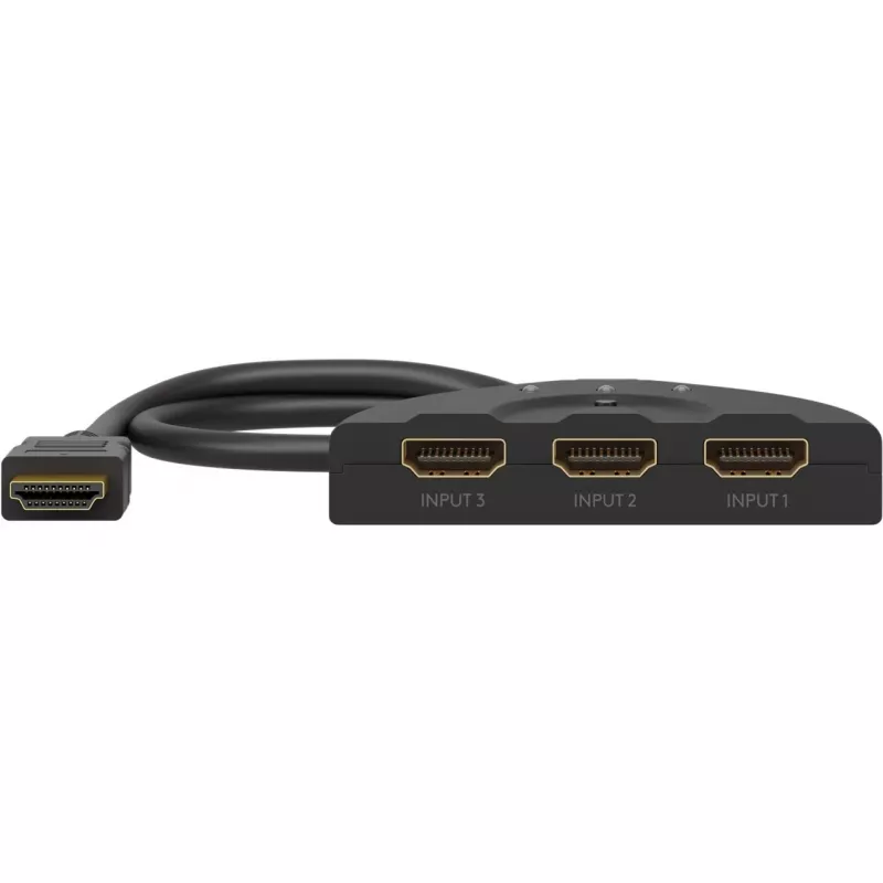 Goobay | HDMI Switch 3 zu 1 (4K @ 30 Hz) | 58487 | Schwarz | HDMI-Buchse | 3 HDMI-Buchse | 0,58 m