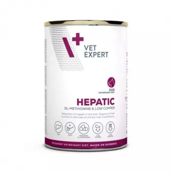 Nassfutter für Hunde VETEXPERT Veterinary Diet Hepatic für Hunde, 400 g, Leberunterstützung, Fleischgeschmack