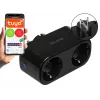 TUYA WLAN-gesteuerte doppelte intelligente Steckdose, schwarz