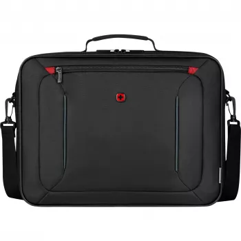 Laptoptasche Wenger BQ 16 Clamshell — wasserabweisende schwarze Hülle für 16-Zoll-Laptops, robuste Schutzhülle