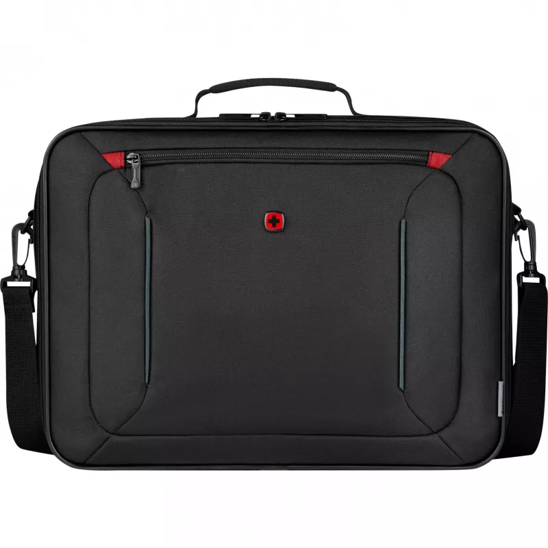 Laptoptasche Wenger BQ 16 Clamshell — wasserabweisende schwarze Hülle für 16-Zoll-Laptops, robuste Schutzhülle