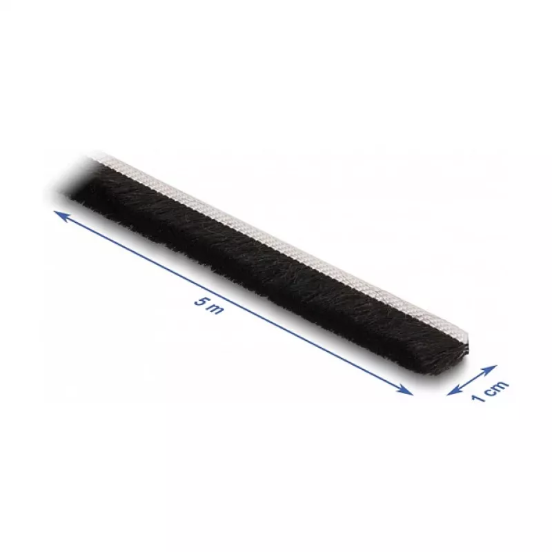 DeLOCK Bürstenleiste selbstklebend 10 mm Länge 5 m schwarz