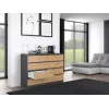Kommode Top e shop M8 140 ANT/ART — 8 Schubladen, Anthrazit/Eiche, 1380×400×970 mm, Spanplatte