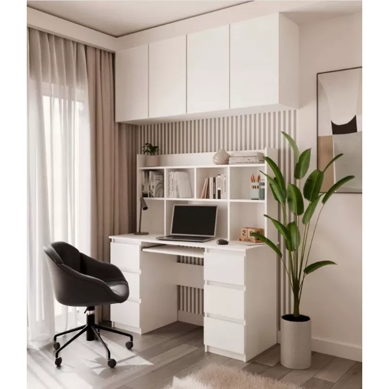 KUBA Schreibtisch Set + Extension Piece, weiß