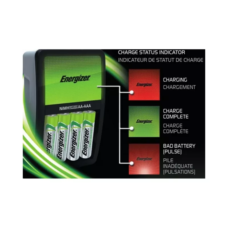 ENERGIZER Maxi ACCU HR6 POW Akku-Ladegerät + 2 AA 2000 mAh Akkus